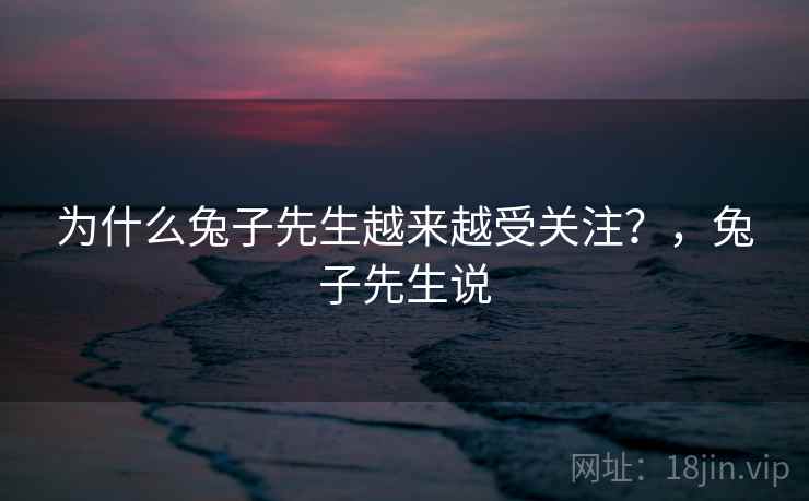 为什么兔子先生越来越受关注？，兔子先生说  第1张